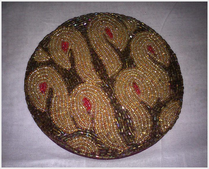 Beaded pasted coaster